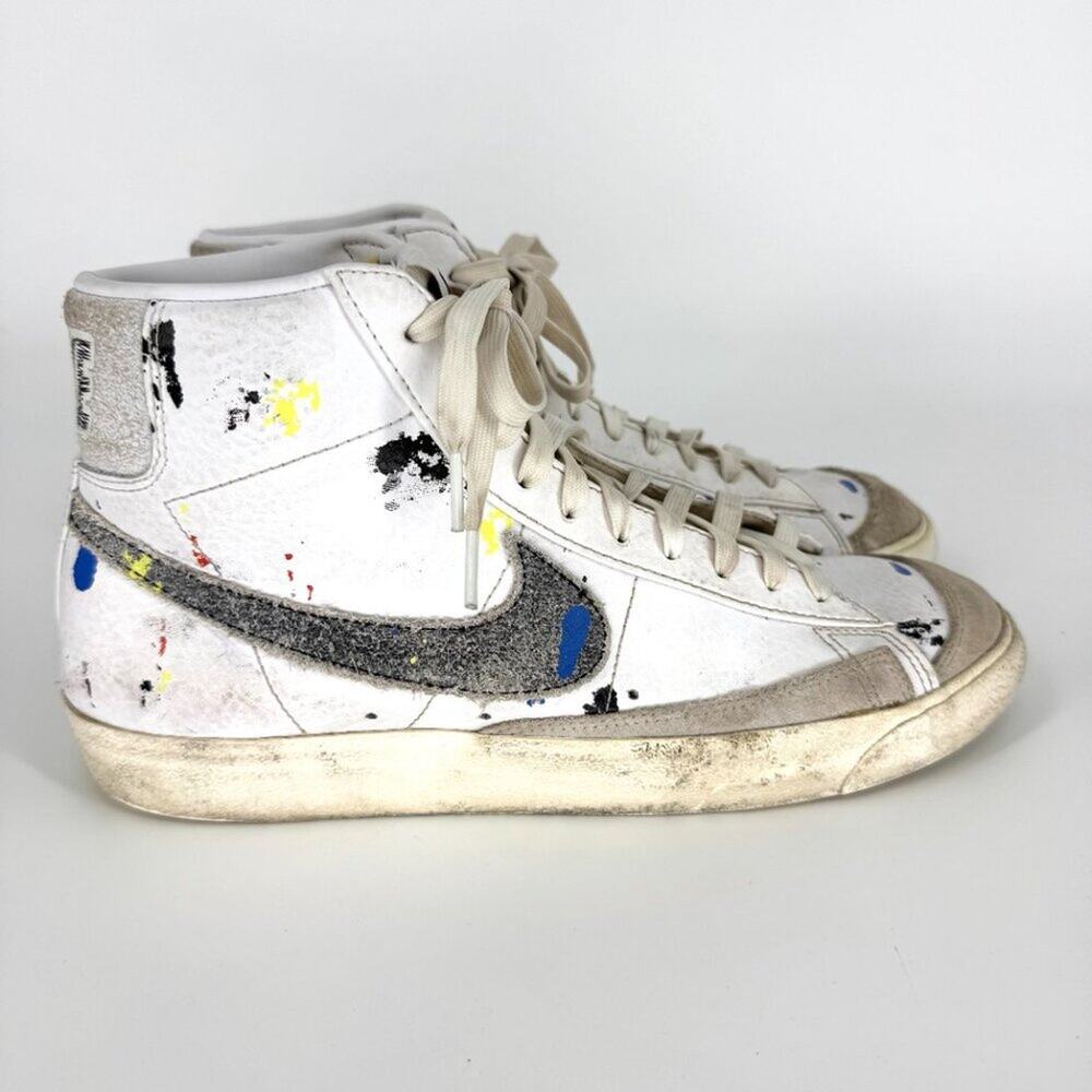 Nike Blazer Mid '77 "Paint Splatter" Men's Sneakers White DC7331-100 Sz 11